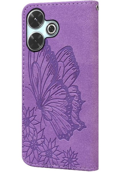 Xiaomi Redmi Için Flip Case 13 4g Manyetik Closu Büyük Kelebek Kart Yuvaları (Yurt Dışından)