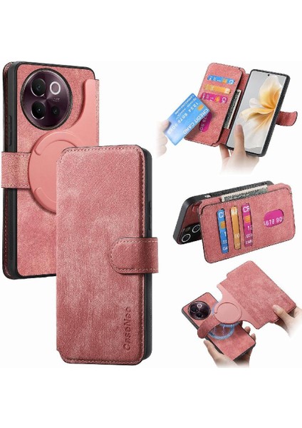 Vıvo V40 Lite Için Flip Case Retro Kart Standı Cüzdan Mıknatıs Koruyucu (Yurt Dışından)