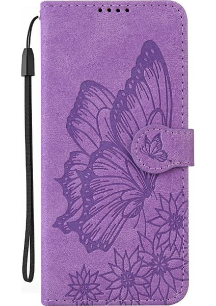 Samsung Galaxy S24 Fe Için Flip Case Büyük Kelebek Pu Deri Cüzdan Kart (Yurt Dışından)