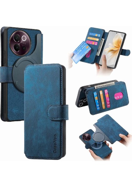 Vıvo V40 Lite Için Flip Case Retro Kart Standı Cüzdan Mıknatıs Koruyucu (Yurt Dışından)