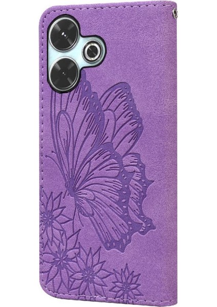 Xiaomi Redmi Için Flip Case 13 4g Büyük Kelebek ile Elmas Deri ile (Yurt Dışından)