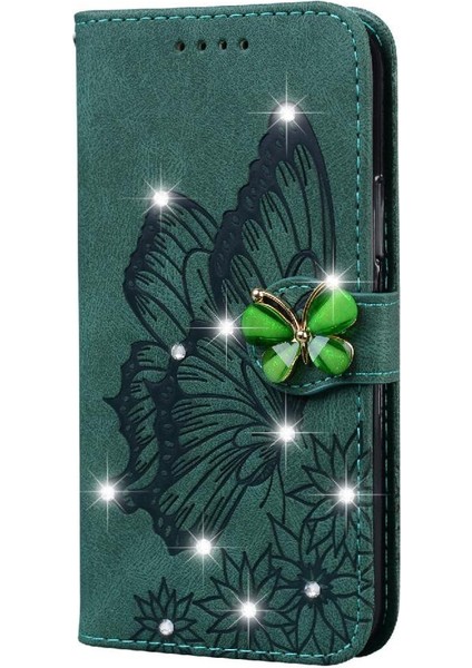 Xiaomi Redmi Için Flip Case 13 4g Büyük Kelebek ile Elmas Deri ile (Yurt Dışından)