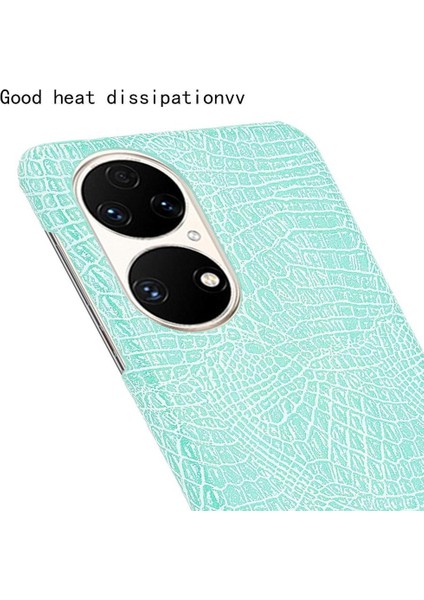 Huawei P50 Pro Klasik Timsah Moda Anti Için Şık Klasik Kılıf (Yurt Dışından)