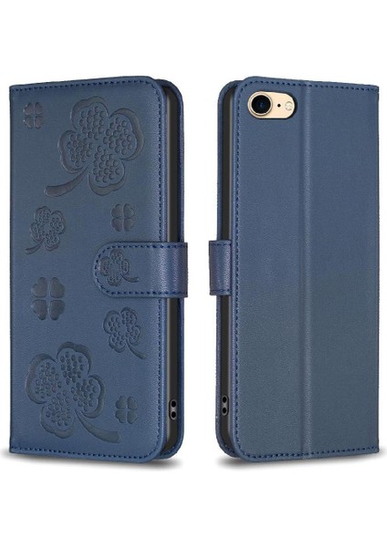 IPhone Se 2020/2022 Çok Renkli Cüzdan Yonca Çiçek Kartı Pu Için Flip Case (Yurt Dışından)