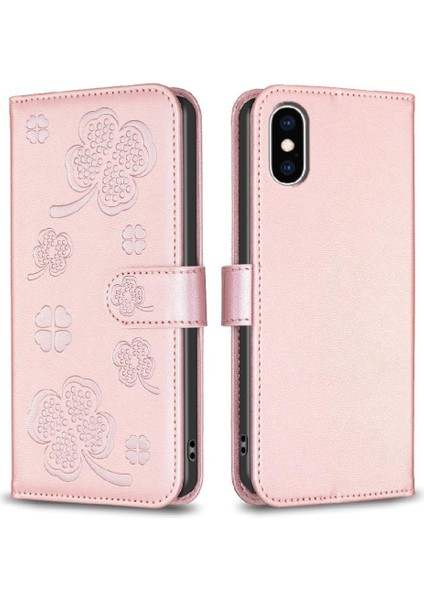 IPhone x Için Flip Case/xs Yonca Çiçek Kart Yuvaları Tutucu Kickstand Pu (Yurt Dışından)