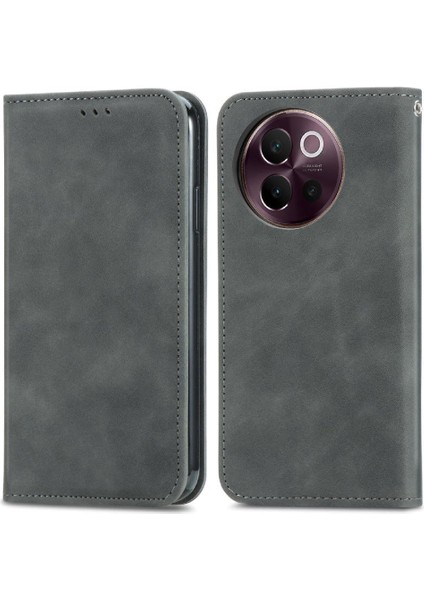 Vıvo V40 Lite Için Flip Case Deri Kılıf Kapak Darbeye Basit (Yurt Dışından)