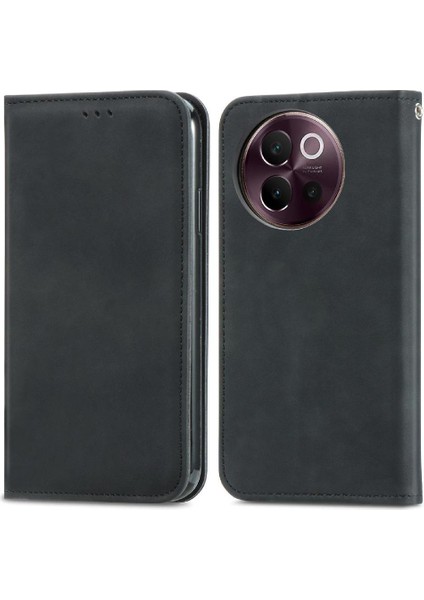 Vıvo V40 Lite Için Flip Case Deri Kılıf Kapak Darbeye Basit (Yurt Dışından)