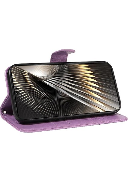 Xiaomi Poco F6 Kabartmalı Kelebek ile Yüksek Kaliteli Deri Flip Case (Yurt Dışından)