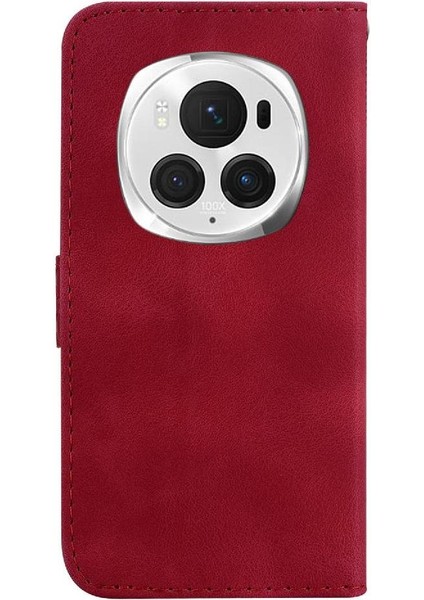 Onur Magic6 Pro Pu Deri Kart Yuvası Fonksiyonu Için Telefon Kılıfı Kabartmalı (Yurt Dışından)