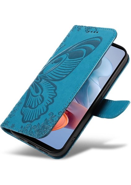 Motorola Moto G34 Yüksek Kaliteli Deri Kabartmalı Kelebek Için Flip Case (Yurt Dışından)