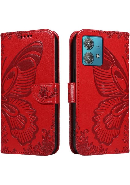 Motorola Kenar 40 Neo 5g Için Flip Case Kabartmalı Kelebek ile Yüksek Kalite (Yurt Dışından)