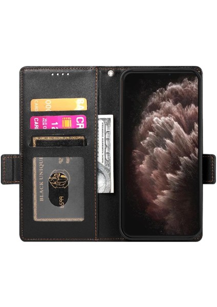IPhone 11 Için Flip Case Pro Max Cüzdan Kartvizit Yuvaları Günlük Kullanım Flip (Yurt Dışından)