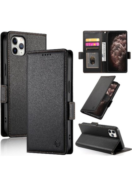 IPhone 11 Için Flip Case Pro Max Cüzdan Kartvizit Yuvaları Günlük Kullanım Flip (Yurt Dışından)