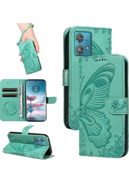 Motorola Kenar 40 Neo 5g Için Flip Case Kabartmalı Kelebek ile Yüksek Kalite (Yurt Dışından)