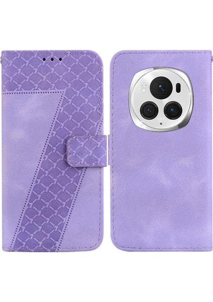 Onur Magic6 Pro Pu Deri Kart Yuvası Fonksiyonu Için Telefon Kılıfı Kabartmalı (Yurt Dışından)
