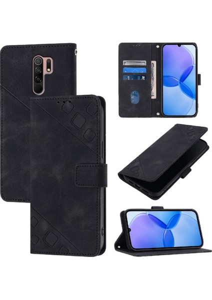 Xiaomi Redmi 9 Kart Tutucu Manyetik Deri Cüzdan Kapak Çevirin (Yurt Dışından)