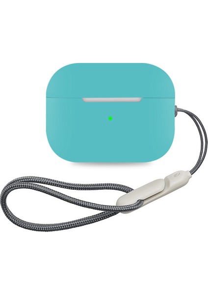 Pro 2 için Silikon Cilt Kulaklık Kılıfı Taşınabilir 2mm Kalın Çizilmeye Dayanıklı Koruyucu Kapak Kordonlu-Nane Yeşili (Yurt Dışından)