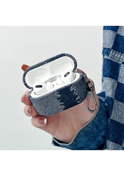 Apple Pro Ekleme Denim Bluetooth Kulaklık Kapağı Metal Kancalı Koruyucu Kılıf-Stil D (Yurt Dışından) fiyatları