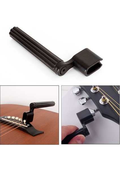 Siyah Stil Bas Akustik Elektro Gitar Aksesuarları Için 2'ü 1 Arada Çok Fonksiyonlu Gitar Telli Çekici Köprü Çıkartıcı Gitar Aracı (Yurt Dışından) fiyatları