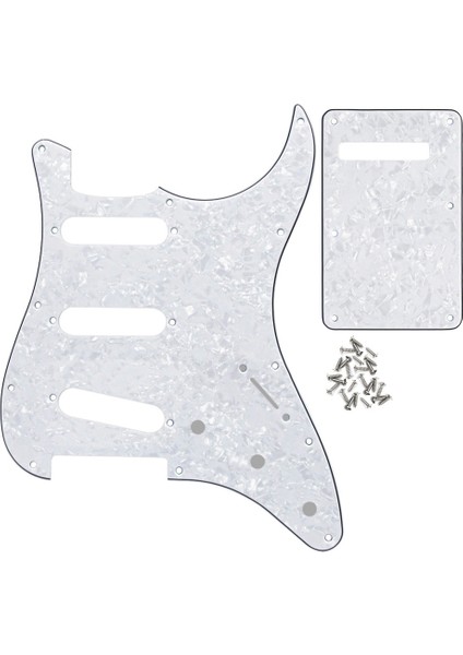 Beyaz Inci Tarzı Fleor St Sss Elektro Gitar Pickguard 11 Delik Çizilme Plakası ve Arka Plaka ve Vidalar, 30 Renk Seçeneği (Yurt Dışından)