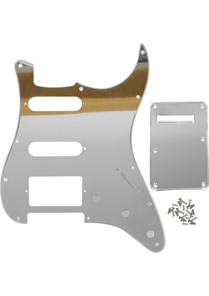 Gümüş Ayna 1 Katlı Stil Fleor 11 Delikli St Elektro Gitar Pickguard Ssh Hss Gitar Arka Plakası ve Vidalar Gitar Parçaları,21 Renk Seçeneği - (Yurt Dışından)