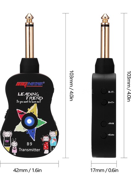 Siyah Stil Elektro Gitar Bas Keman Için Uhf B9 Kablosuz Gitar Verici Alıcı Sistemi Şarj Edilebilir Echo Bluetooth ile (Yurt Dışından) fırsatları