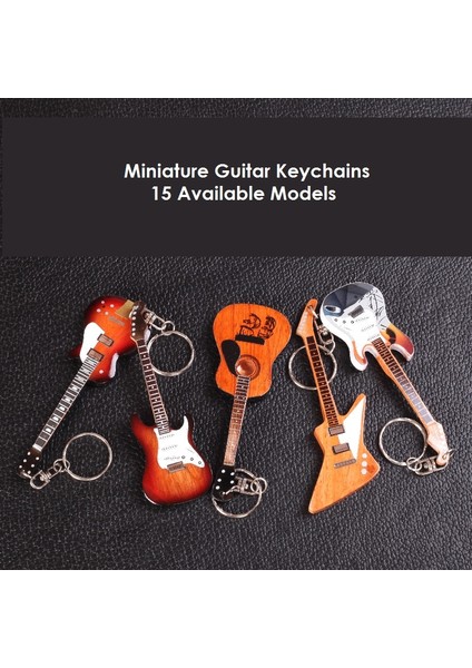 No.52 Stili 15 Farklı Modeli Bulunan Çift Boyunlu Gitar Ahşap Minyatür Anahtarlık - Müzik Aletleri - Hediyelik Eşya (Yurt Dışından) fiyatları