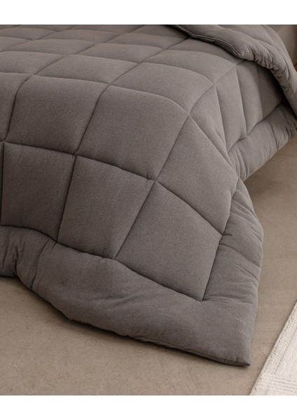 Bobigny Tek Kişilik Pamuklu Supersoft Comfort Set - Antrasit