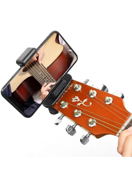Siyah Stil Akıllı Telefon Canlı Yayın Kamera Tutucu Standı Gitar Başlıklı Klipler 360 Derece Döner Gitar Tutucu Bas Ukulele Başlık Montajı (Yurt Dışından) modelleri
