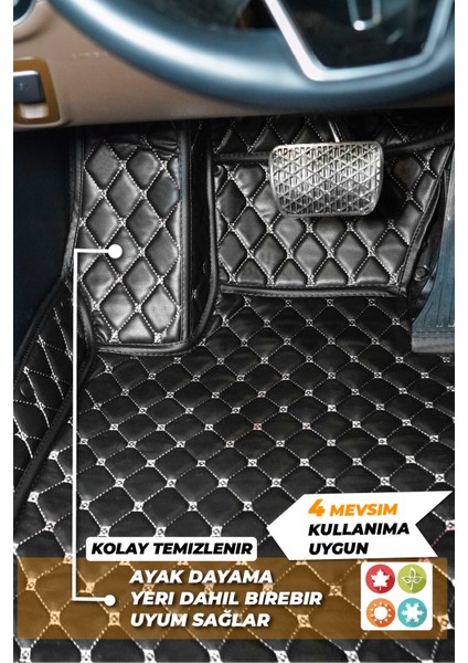 Fiat Doblo (2003-2012) Birebir Uyumlu Araca Özel Dikim 7d Deri Paspas modelleri