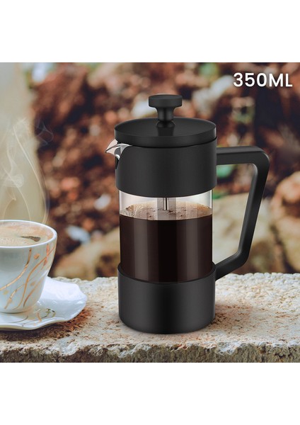 French Press Kahve ve Çay Makinesi 12OZ, Kalınlaştırılmış Borosilikat Cam Paslanmaz ve Bulaşık Makinesinde Yıkanabilir, Siyah (Yurt Dışından)