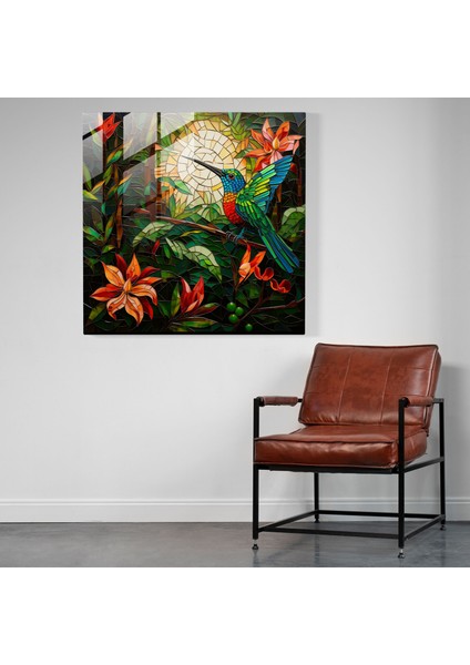 Tropikal Mozaik Cam Baskı - Sinek Kuşu, Cam Baskı, Tropikal, Sinek Kuşu, 30X30 fiyatları