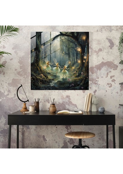 Büyülü Orman Cam Sanatı - Pastel, Modern Sanat, Büyüleyici, Cam Sanatı, 30X30 fiyatları