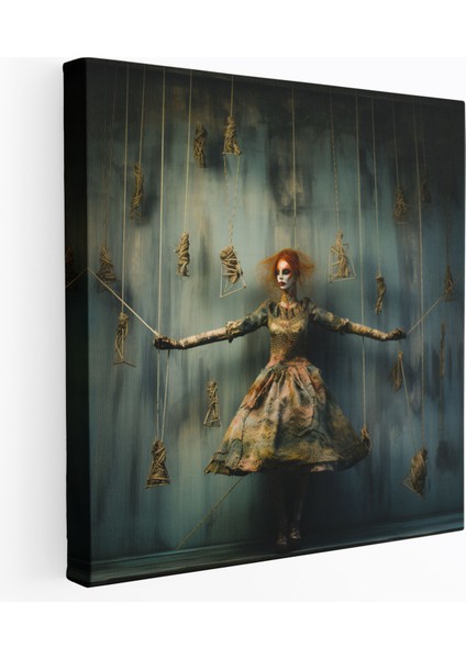 Marionette Duvar Sanatı - Kukla, Kukla, Ipli Kukla, Kanvas Tablo, 30X30