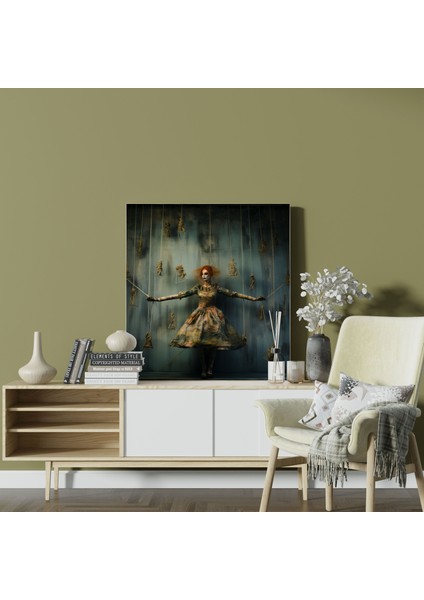 Marionette Duvar Sanatı - Kukla, Kukla, Ipli Kukla, Kanvas Tablo, 30X30