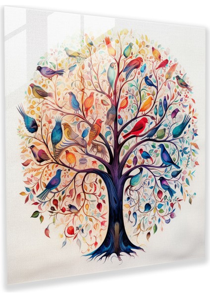 Kaprisli Hayat Ağacı Kanvas Tablo - Hayat Ağacı, Kanvas Tablo, Duvar Sanatı, Hayat Ağacı, 30X30