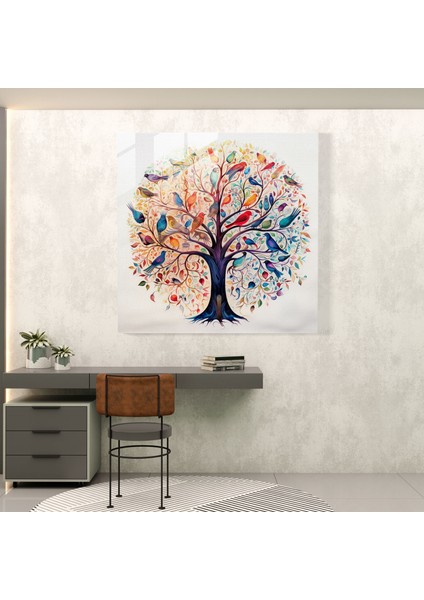 Kaprisli Hayat Ağacı Kanvas Tablo - Hayat Ağacı, Kanvas Tablo, Duvar Sanatı, Hayat Ağacı, 30X30 fiyatları