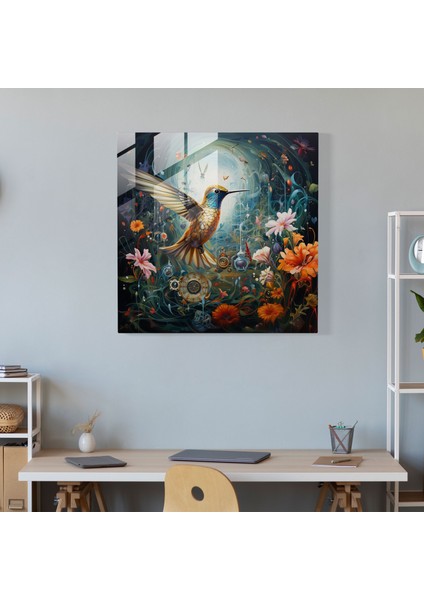 Gerçeküstü Sinek Kuşu Cam Baskı - Sinek Kuşu, Sinek Kuşu, Gerçeküstü Resim, Rüya Gibi Sahne, 30X30