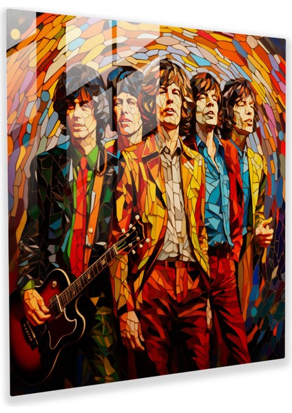 Rolling Stones Cam Baskı - Rolling Stones, Cam Baskı, Ev Dekorasyonu, Vitray Mozaik, 30X30