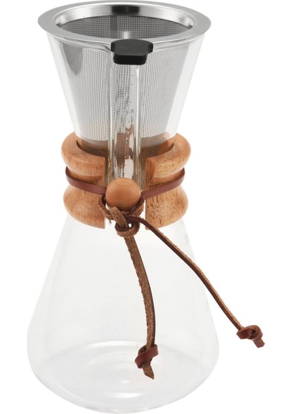 Kahve Makinesinin Üzerine Dökün, 20 Oz Borosilikat Cam Sürahi ve Yeniden Kullanılabilir Paslanmaz Çelik Kalıcı Filtre Gerçek Ahşap Kılıflı Manuel Damlatıcı Bira Makinesi (Yurt Dışından)