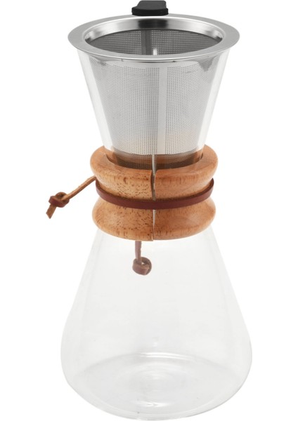 Kahve Makinesinin Üzerine Dökün, 20 Oz Borosilikat Cam Sürahi ve Yeniden Kullanılabilir Paslanmaz Çelik Kalıcı Filtre Gerçek Ahşap Kılıflı Manuel Damlatıcı Bira Makinesi (Yurt Dışından)