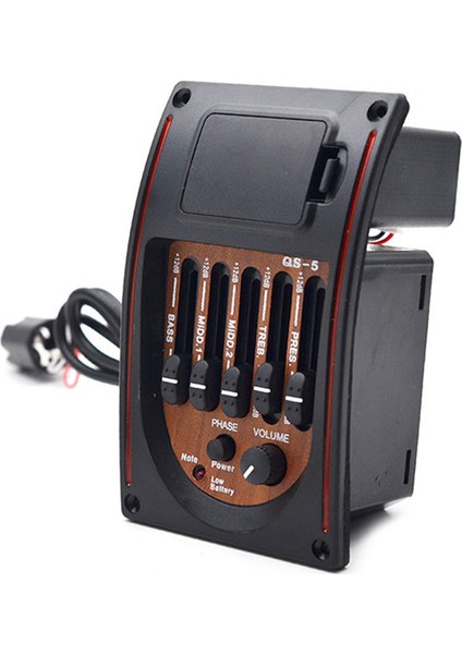 Uç Pimi Olmayan Kapak Stili Klasik ve Halk Müziği Gitarı Için 5 Bandlı Akustik Gitar Preamp 5-Band Eq Eşitleyici Pickup Akortçusu Piezo Pickup Qs-5 (Yurt Dışından)
