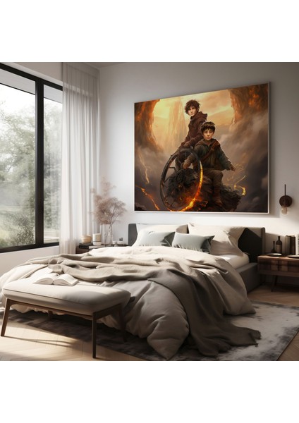 Yüzüklerin Efendisi Duvar Tablosu - Frodo ve Sam'in Yolculuğu - Yüzüklerin Efendisi, Kanvas Tablo, Duvar Sanatı, Kanvas Tablo, 30X30