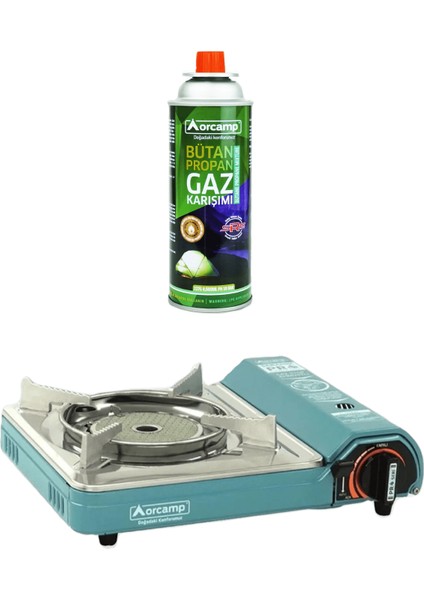 Pro Portatif Seramik Kamp Ocak ve 1 Adet 227 gr Gaz Kartuş Seti