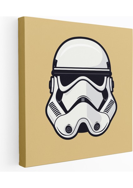 Yıldız Savaşları Duvar Sanatı - Minimalist Stormtrooper Kaskı - Yıldız Savaşları, Kask, Yıldız Savaşları, Kanvas Tablo, 50X50