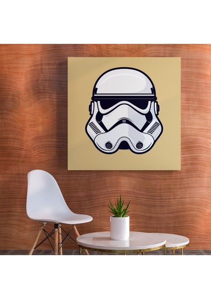 Yıldız Savaşları Duvar Sanatı - Minimalist Stormtrooper Kaskı - Yıldız Savaşları, Kask, Yıldız Savaşları, Kanvas Tablo, 50X50 modelleri
