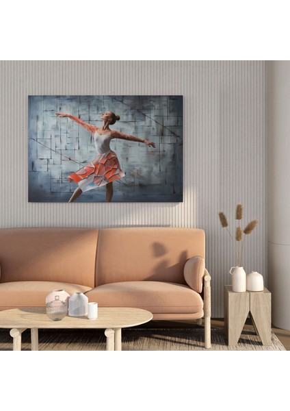 Çağdaş Dans Balerin Kanvas Tablo - Balerin, Modern Dans, Soyut Zemin, Duvar Süslemesi, 30X30 fiyatları
