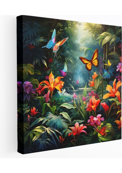 Tropikal Bahçe Kanvas Tablo - Tropikal, Duvar Sanatı, Huzur, Kanvas Tablo, 30X30