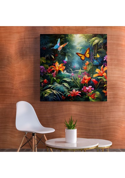 Tropikal Bahçe Kanvas Tablo - Tropikal, Duvar Sanatı, Huzur, Kanvas Tablo, 30X30 fiyatları