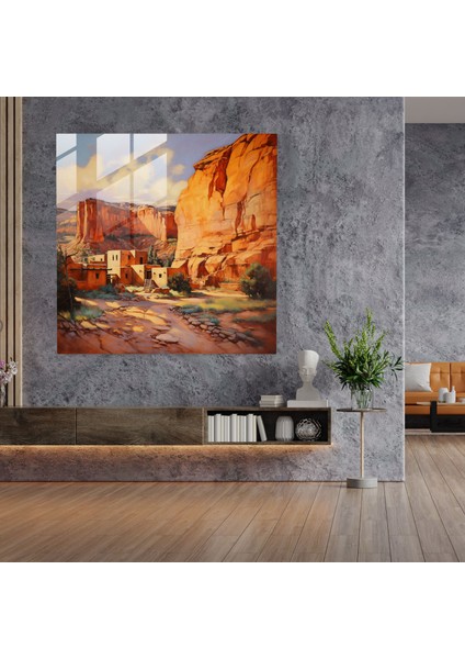 Güneybatı Serenity Cam Baskı - Güneybatı, Cam Sanatı, Modern Sanat, Ev Dekorasyonu, 30X30 fiyatları